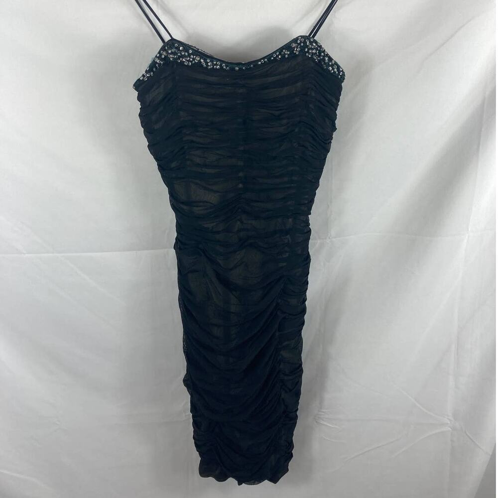 Badgley Mischka Ruched Strapless Dress 4